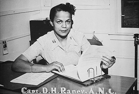 Captain Della Raney, the first Black chief nurse in the U.S. Army Nurse Corps, 1945